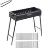 SET Mangal Holzkohlegrill 2mm Stahl 70cm lang Klappbeine + Produktbild-Vorschau 1