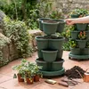 Relaxdays Pflanzturm, vertikaler Garten, stapelbar, auf Produktbild-Vorschau 2