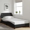 vidaXL Bettgestell "Dover" Schwarz 100x200 cm Stoff Produktbild-Vorschau 2
