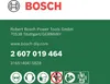 A green background with Bosch branding, contact information, and safety icons. Anteprima dell’immagine prodotto