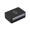 A black multi-port USB charging station with a wireless charging pad on top. Produktbild-Vorschau
