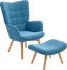 HOMCOM Sessel mit Hocker, Ohrensessel mit Hoher Produktbild-Vorschau 1