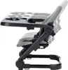 Side view of a baby high chair, showing its adjustable features. Voir les images du produit