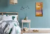 Küche Wohnzimmer Wand Leinwand Uhr 30x60 Gemälde Wald Bäume Produktbild-Vorschau 4