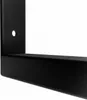 A close-up view of a black metal bracket, showing a pre-drilled hole. Produktbild-Vorschau