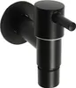 A black metal garden tap mounted on a wall. Podgląd zdjęcia produktu