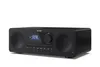 A black Sharp all-in-one hi-fi system is shown against a white background. Voir les images du produit