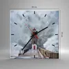 Wanduhr - Quadrat - Glasuhr - Laterne Meer Sturm - 30x30cm Produktbild-Vorschau 3