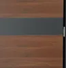 A close-up view of a wooden door with a dark gray horizontal stripe and a hinge on the right side. Produktbild-Vorschau