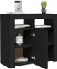 A black sideboard with open doors displaying shelves and items. Anteprima dell’immagine prodotto
