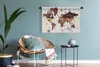 MuchoWow® Wandteppich Wandbehang Weltkarte - Braun - Rot Produktbild-Vorschau 5
