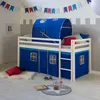 Homestyle4u Hochbett 90x200 mit Matratze Tunnel Vorhang Produktbild-Vorschau 3
