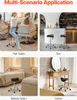 Collage of four scenes showcasing a black adjustable stool in different settings: hair salon, bar, beauty salon, and home. The top text reads 'Multi-Scenario Application'. Podgląd zdjęcia produktu