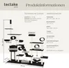 A diagram showing a multi-level cat tree with various features and dimensions labeled. Náhled obrázku produktu