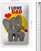 Blechschild Spruch 18x12cm I love Dad (Elefanten) Produktbild-Vorschau 2