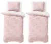 Bettwäsche 155x220 Renforce Baumwolle Bettbezug Rosa Weiß Produktbild-Vorschau 1