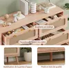 Commode Effet Chêne Et Cannage En Rotin 6 Tiroirs Voir les images du produit 3