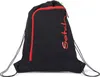 A black drawstring bag with red accents and branding. Voir les images du produit