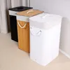 Ekspand | Panier à linge en bambou - Noir - 72 L - avec Voir les images du produit 4