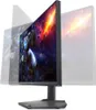 A gaming monitor displaying a space scene, with ghosted images of the monitor in different positions to show adjustability. Produktbild-Vorschau