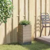 vidaXL Fioriera grigia 30x30x60 cm Poly Rattan Anteprima dell’immagine prodotto 3