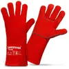 1 Paar Kaminhandschuhe Ofenhandschuhe Leder feuerfest Produktbild-Vorschau 4