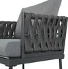 Close-up of the armrest of a gray outdoor lounge chair. Náhled obrázku produktu