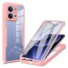 A pink phone case with a transparent back is shown from two angles against a white background. Anteprima dell’immagine prodotto