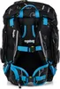 The back of a black backpack with blue accents and a white pattern. Anteprima dell’immagine prodotto