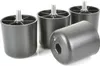 Four black furniture feet with threaded bolts are arranged on a white background. Podgląd zdjęcia produktu