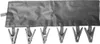 A gray fabric clothes drying rack with five clips attached to the bottom. Voir les images du produit