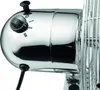 Nahaufnahme des Unold TISCHVENTILATOR CHROME. Hervorzuheben sind die metallische Oberfläche, der Lei Produktbild-Vorschau