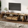 Mobile TV Merax ovale con ante in rattan e ante scorrevoli, Anteprima dell’immagine prodotto 3