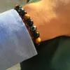 1x Modisches Armband mit Tigerauge, Hämatit und schwarzem Produktbild-Vorschau 5