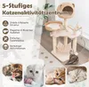 COSTWAY 121 cm hoher Kratzbaum, Kletterbaum mit Katzenhöhle Produktbild-Vorschau 3