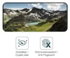 A product image featuring a landscape scene on a phone screen, with two icons and text below describing product features. Produktbild-Vorschau
