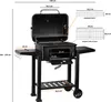 A diagram showing the dimensions of a charcoal grill. Produktbild-Vorschau