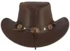 Scippis wetterfester Western-Lederhut Reno mit Antik-Conchos in braun Náhľad obrázku produktu