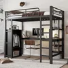 A loft bed with a desk and wardrobe, set up in a room. Anteprima dell’immagine prodotto