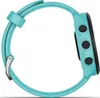 Side view of a turquoise smartwatch with black buttons. Podgląd zdjęcia produktu