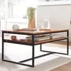 FineBuy Couchtisch 100x60x45 cm Holz Massiv Wohnzimmertisch Produktbild-Vorschau 1