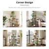 A collage of four images showing a multi-tiered plant stand in various indoor and balcony settings, decorated with potted plants. Náhľad obrázku produktu