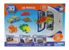 The image shows the packaging of a 3D Magic Maker toy, displaying the product itself and various 3D creations made with it. Podgląd zdjęcia produktu