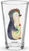 Mr. & Mrs. Panda Glas Pinguin Blumen - Transparent - Produktbild-Vorschau 1