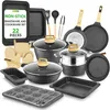 Set completo da cucina NutriChef nero marmo – 22 pezzi con Anteprima dell’immagine prodotto 1