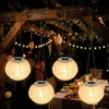 Lanterna solare a LED rotonda da 12 cm in nylon - Set da 4 Anteprima dell’immagine prodotto 1