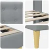 vidaXL Rama łóżka z zagłówkiem jasnoszara 90 x 190 cm Podgląd zdjęcia produktu 7