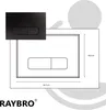 A technical drawing and a product shot of a toilet flush plate. Produktbild-Vorschau