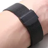22mm Schwarz Edelstahl Armband mit Maschenstruktur, Produktbild-Vorschau 5