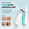 A marketing image for VT Cosmetics PDRN Glow Ampoule Mist, showing two bottles of the product and highlighting its benefits and target skin concerns. Náhled obrázku produktu